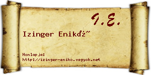 Izinger Enikő névjegykártya